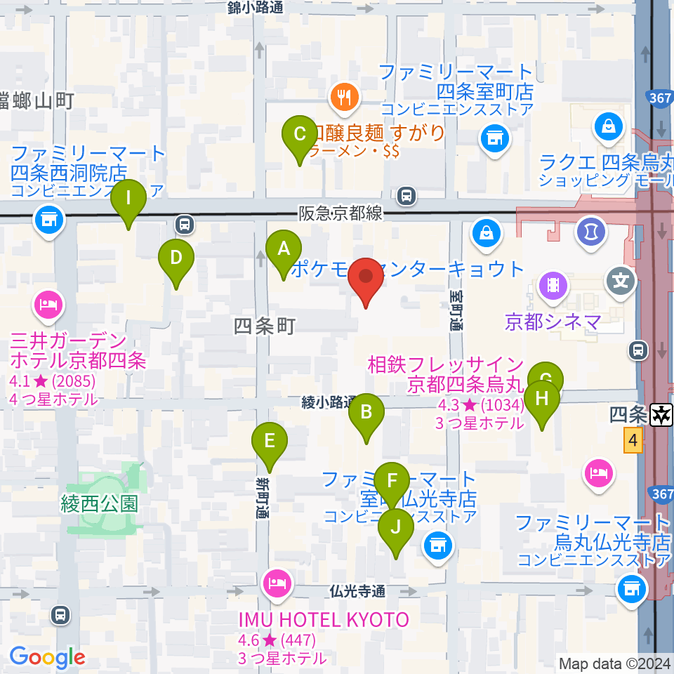 洗心館こころホール周辺のホテル一覧地図