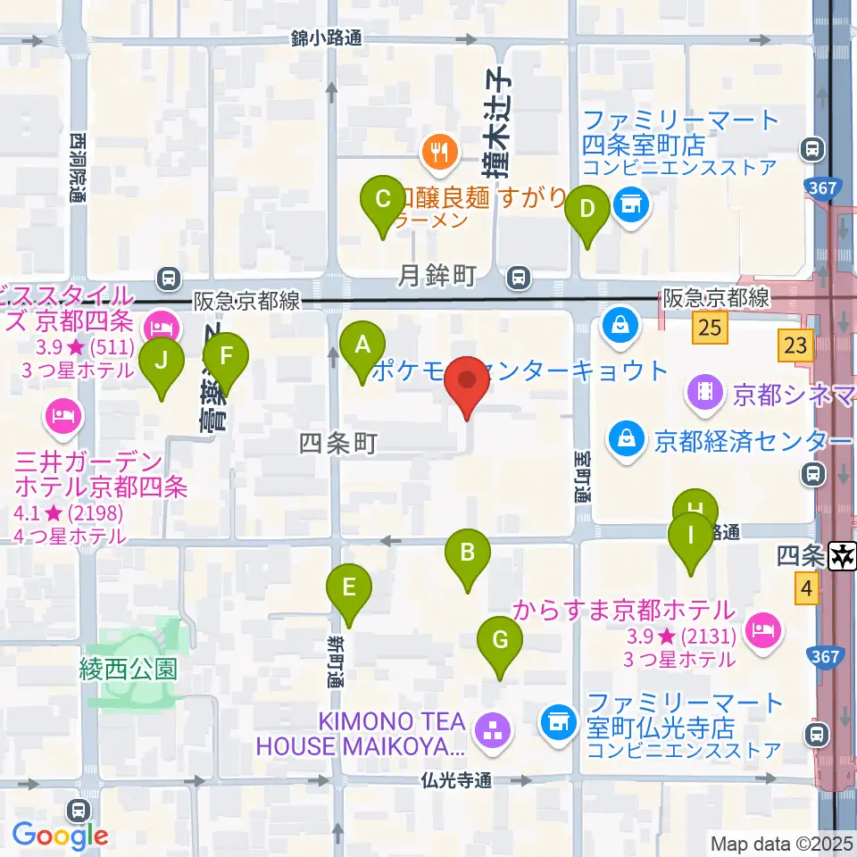 洗心館こころホール周辺のホテル一覧地図