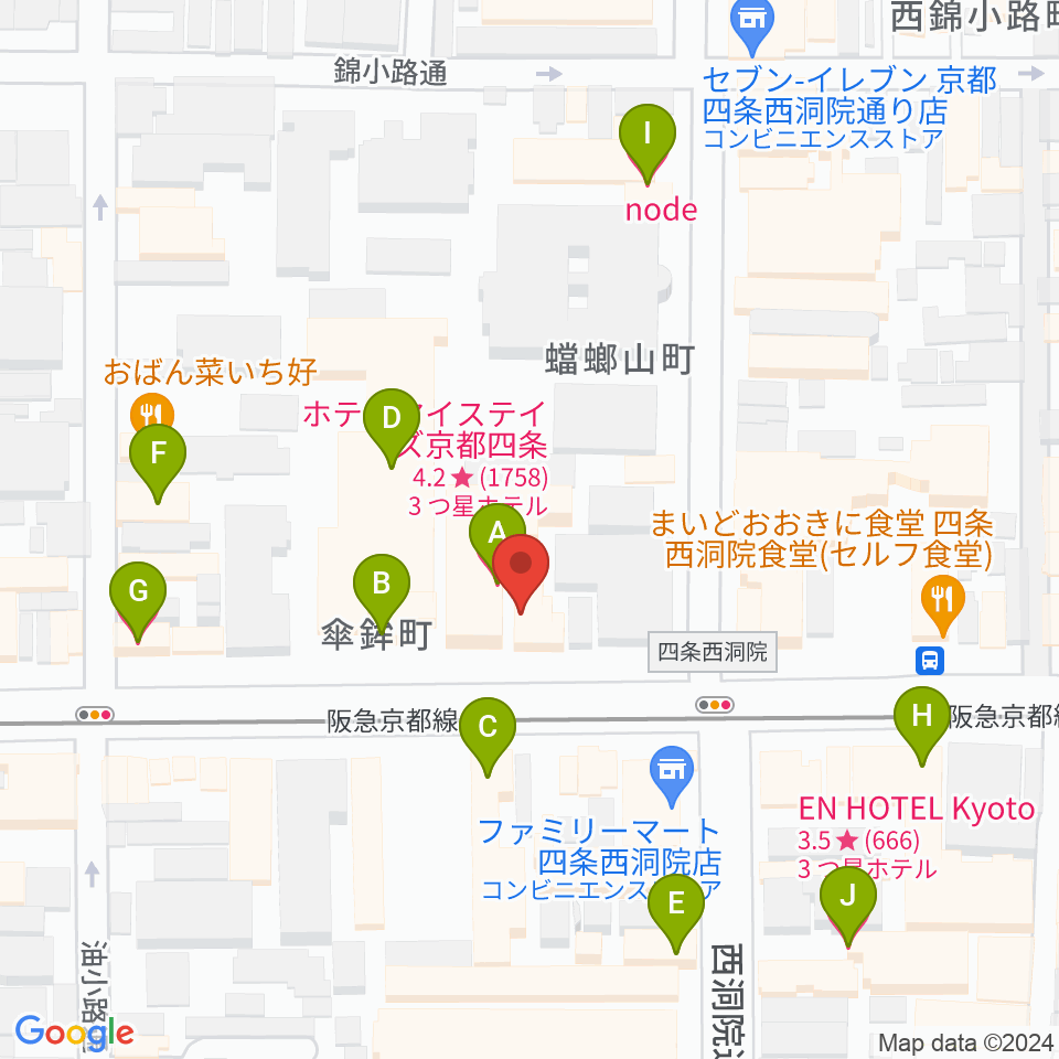 マルコ・ストリングス周辺のホテル一覧地図