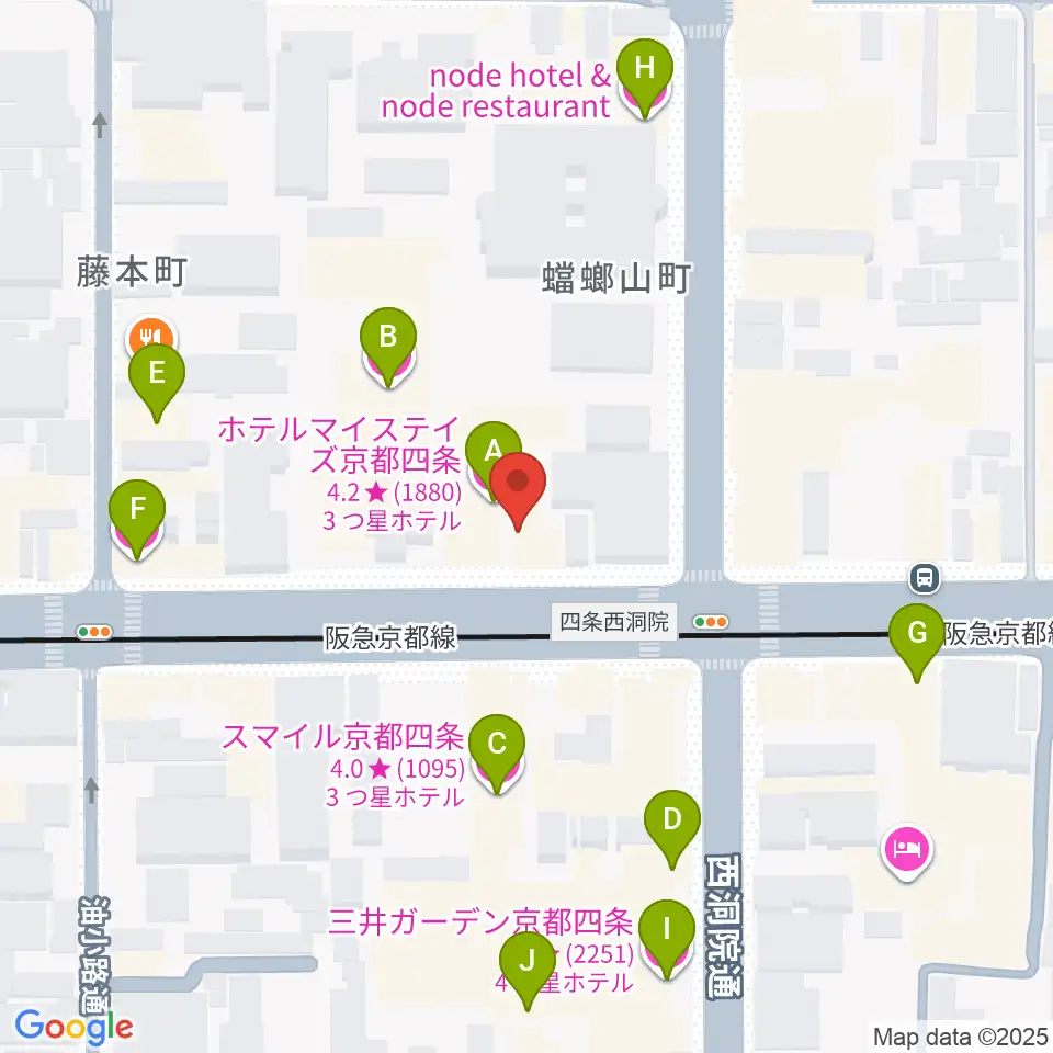 マルコ・ストリングス周辺のホテル一覧地図