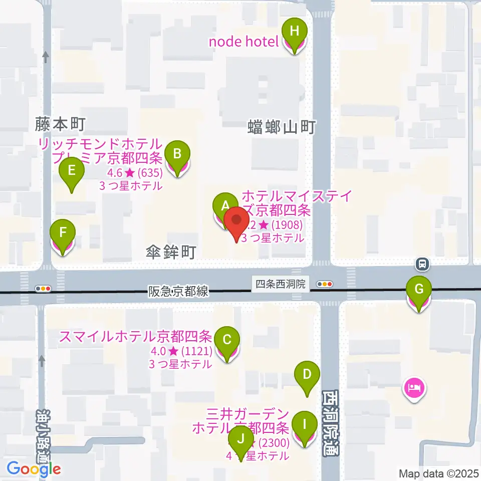 マルコ・ストリングス周辺のホテル一覧地図