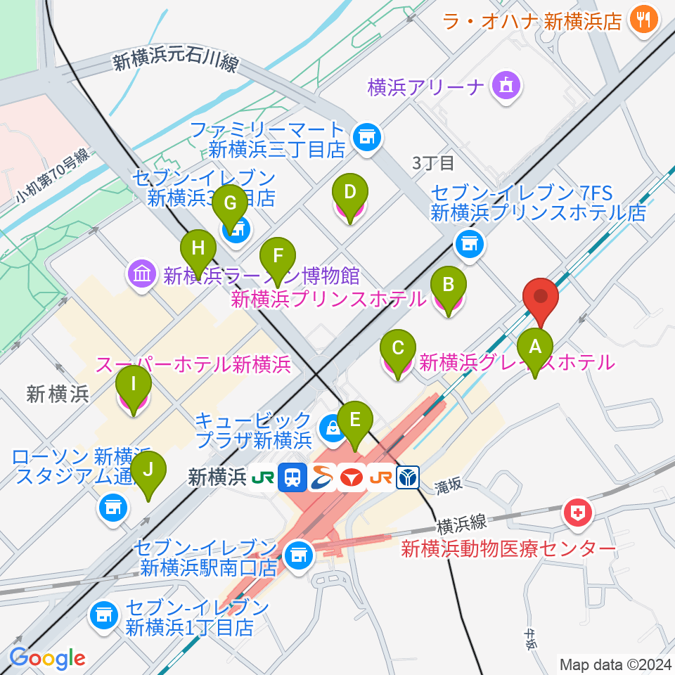 キミノ音楽教室周辺のホテル一覧地図