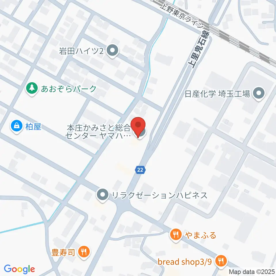 本庄かみさと総合センター ヤマハミュージック周辺のホテル一覧地図