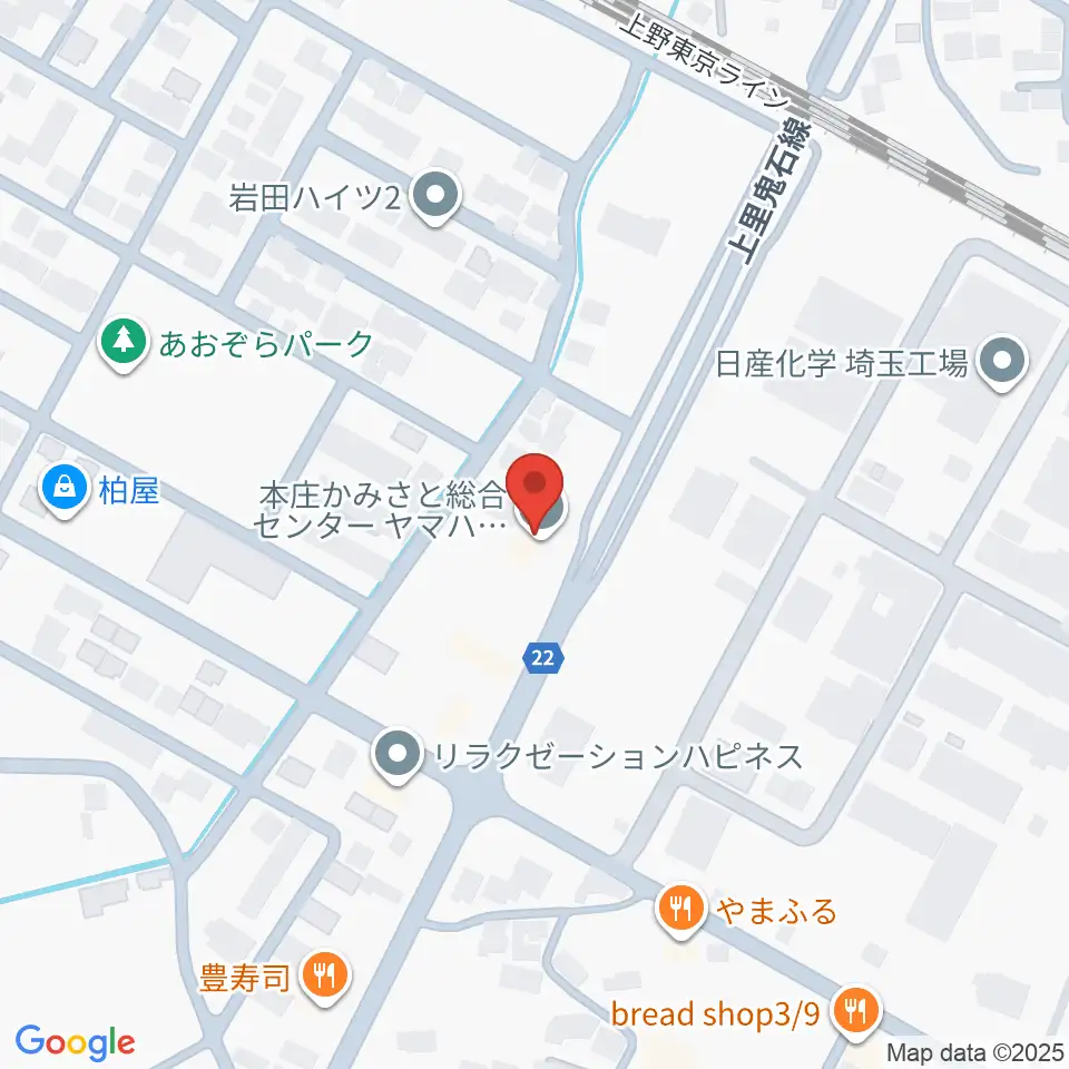 本庄かみさと総合センター ヤマハミュージック周辺のホテル一覧地図