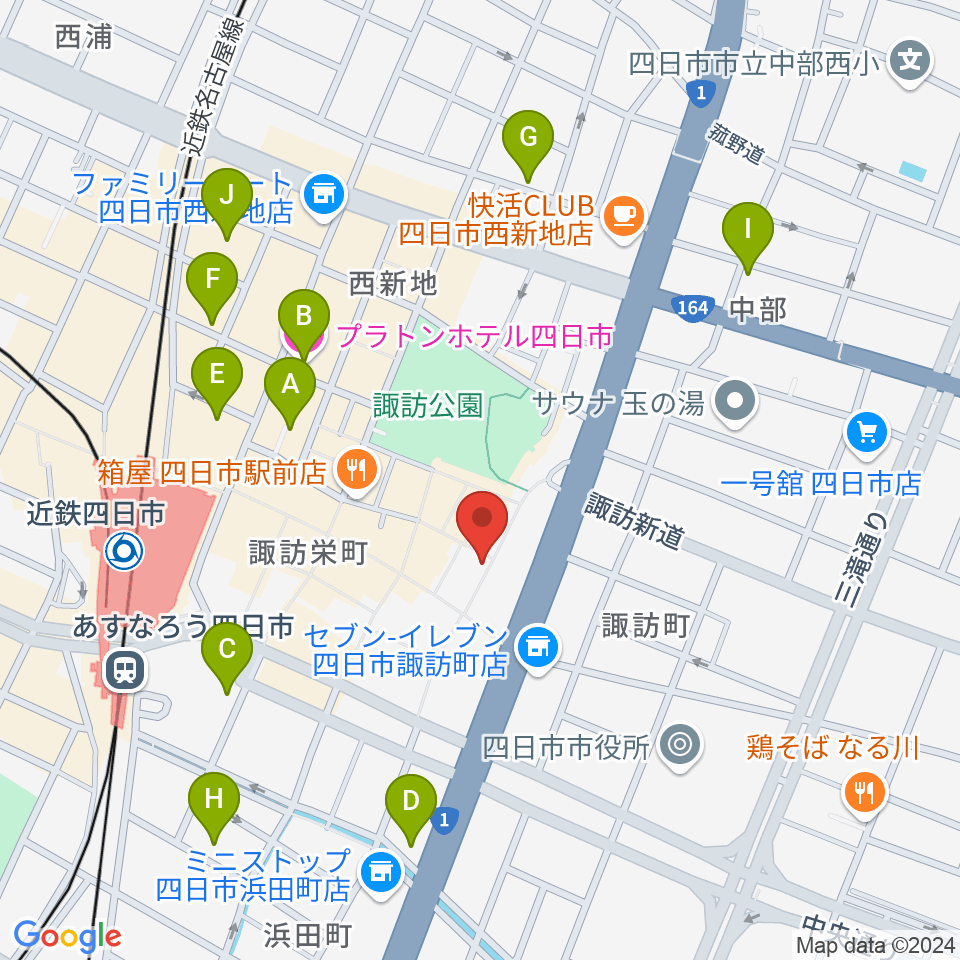 コスモ楽器周辺のホテル一覧地図