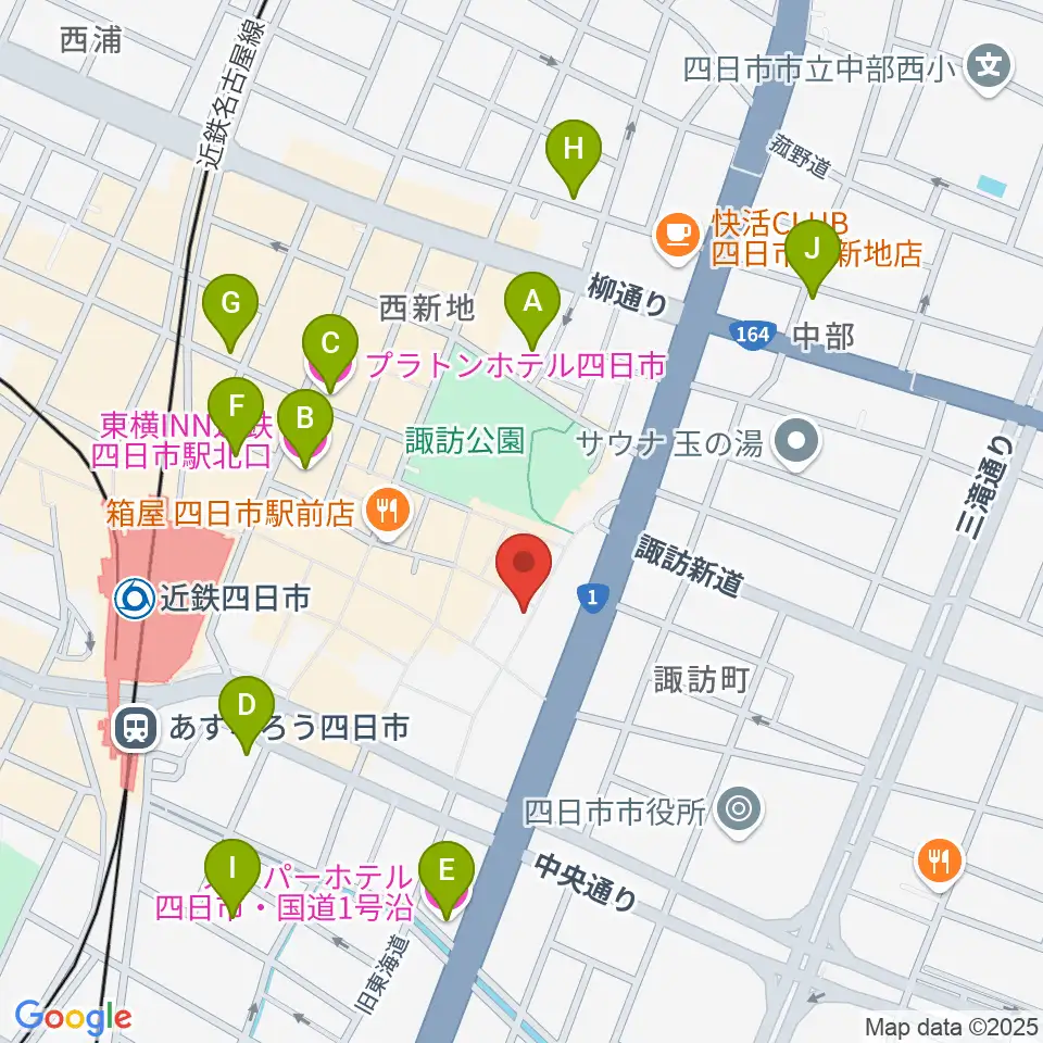 コスモ楽器周辺のホテル一覧地図