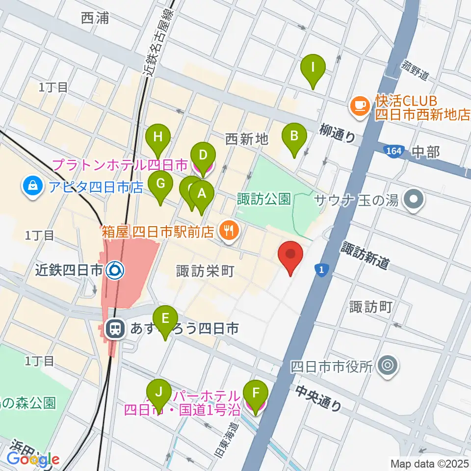 コスモ楽器周辺のホテル一覧地図
