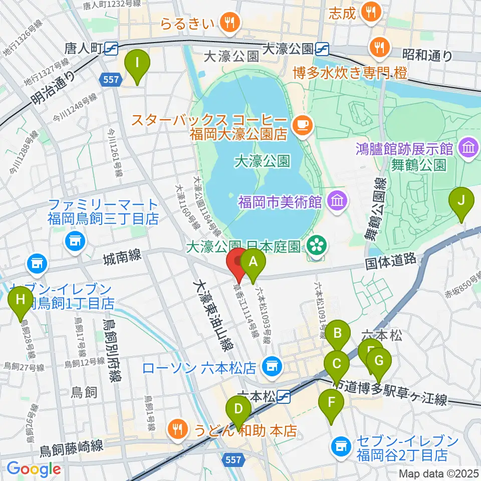 アルト・クレフ大濠周辺のホテル一覧地図