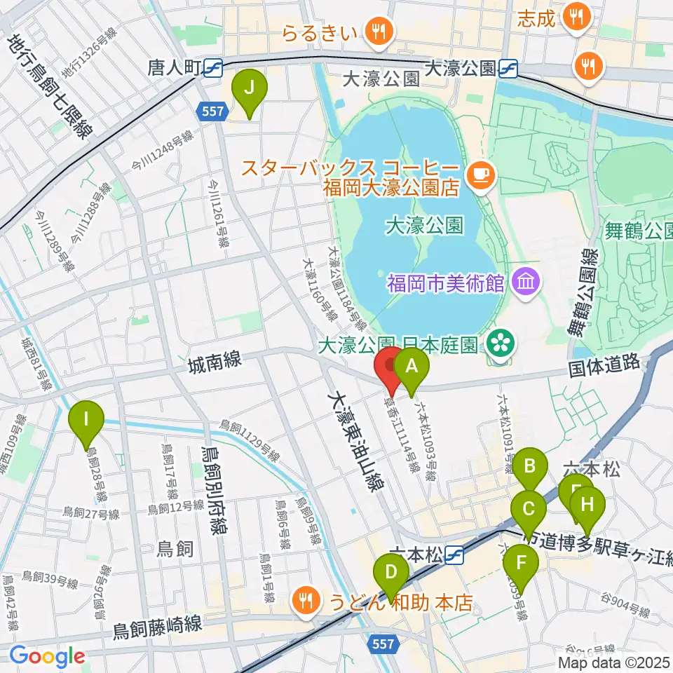 アルト・クレフ大濠周辺のホテル一覧地図