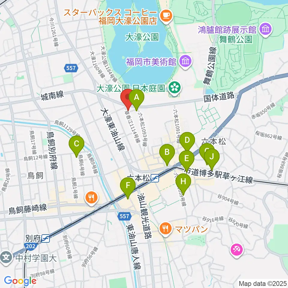 アルト・クレフ大濠周辺のホテル一覧地図