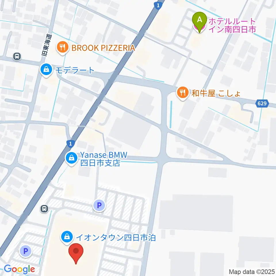 島村楽器イオンタウン四日市泊店周辺のホテル一覧地図