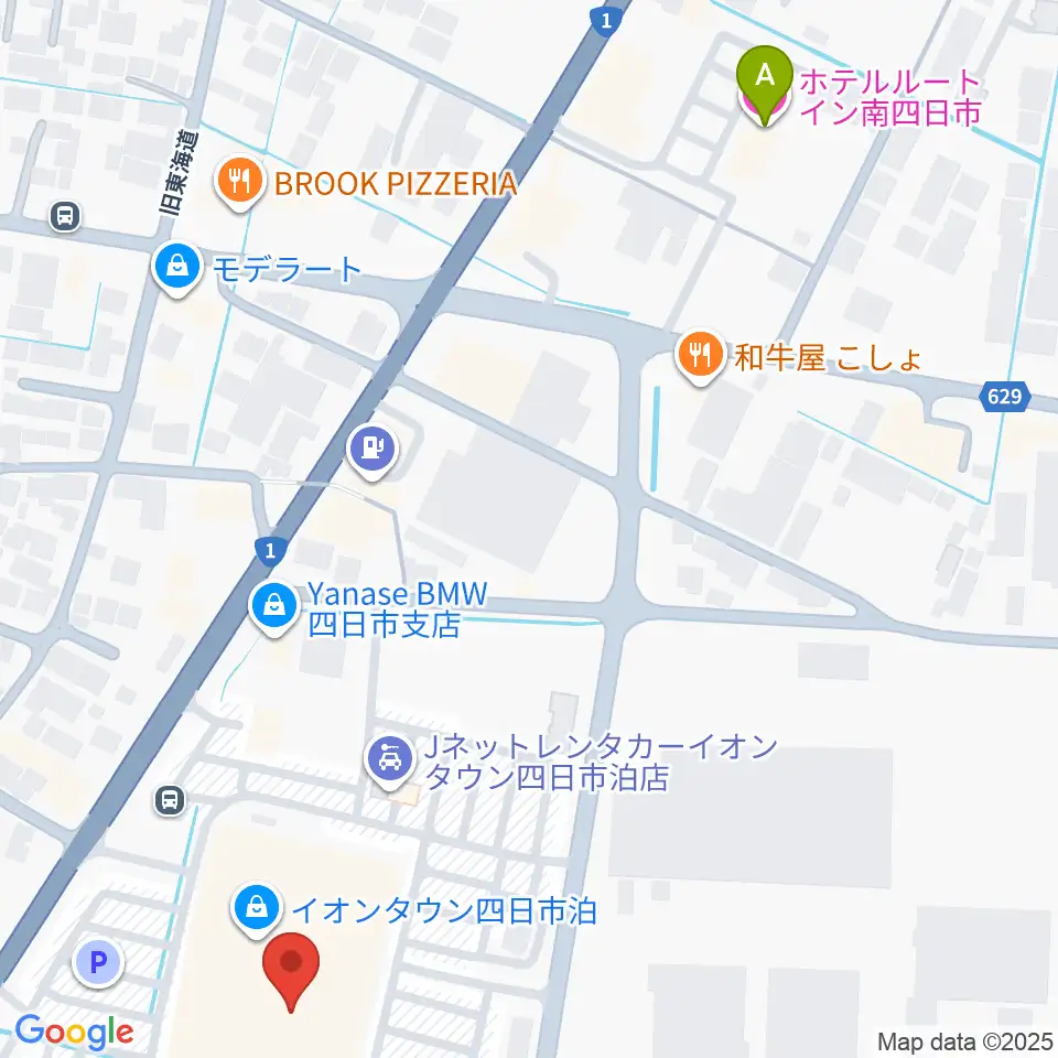 島村楽器イオンタウン四日市泊店周辺のホテル一覧地図