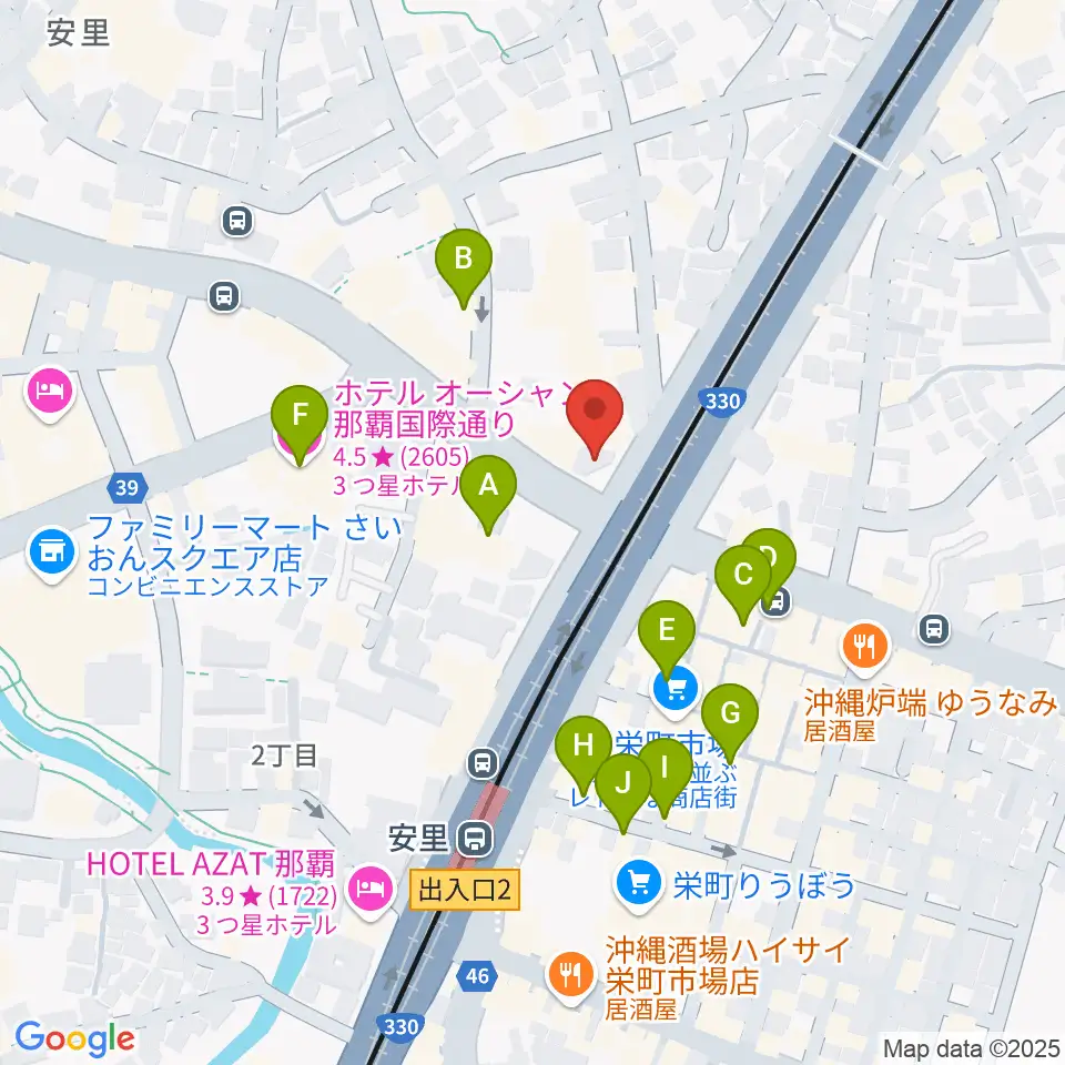 西部ピアノ 沖縄工房周辺のホテル一覧地図