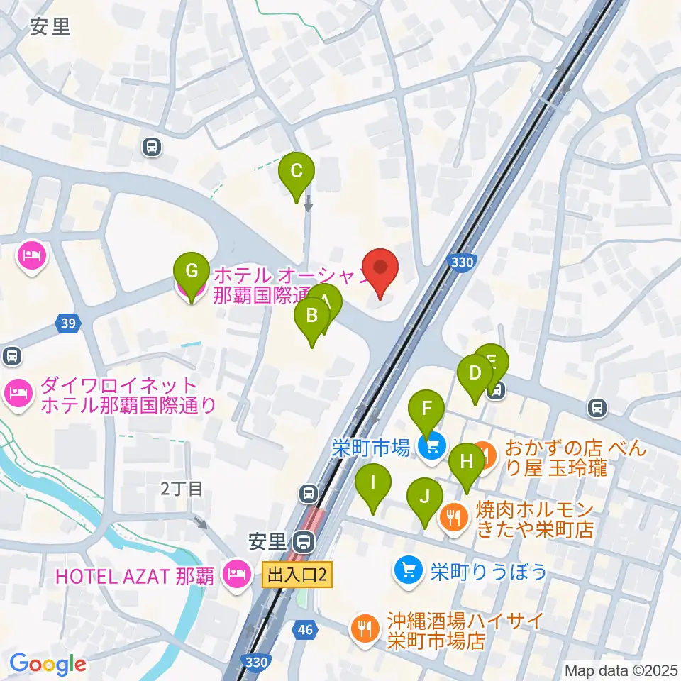 西部ピアノ 沖縄工房周辺のホテル一覧地図