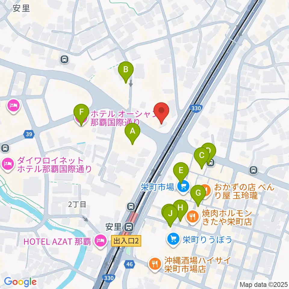 西部ピアノ 沖縄工房周辺のホテル一覧地図