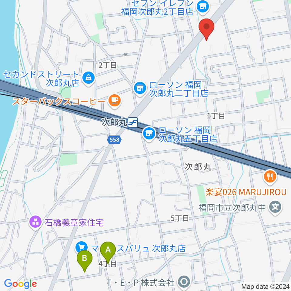 西部ピアノ福岡工房周辺のホテル一覧地図