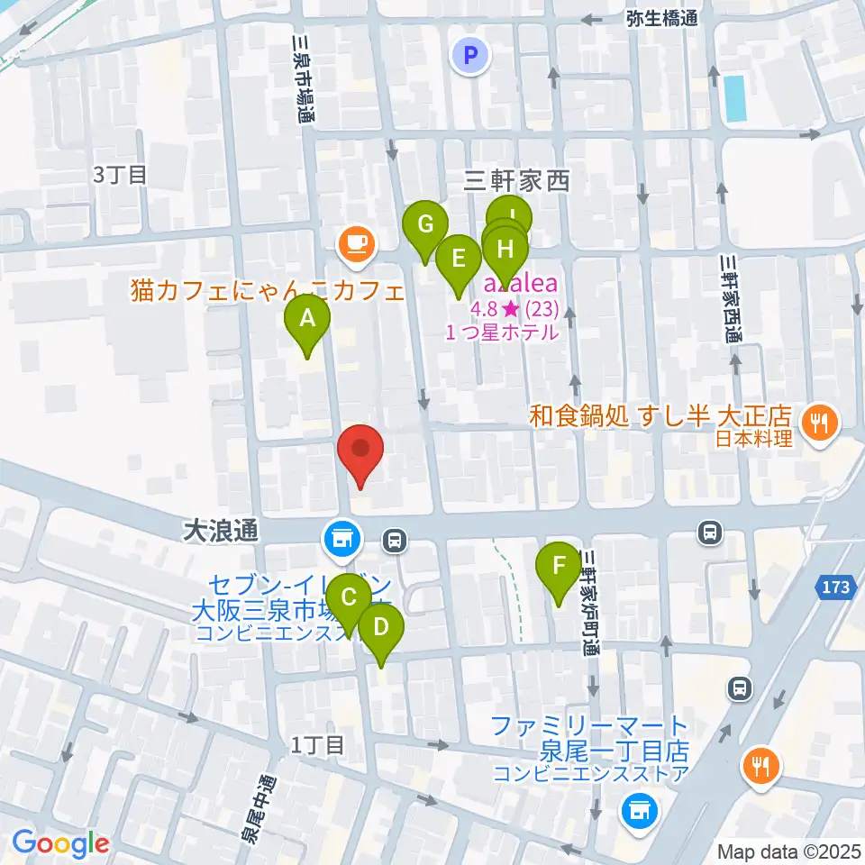 西部ピアノ音楽教室周辺のホテル一覧地図
