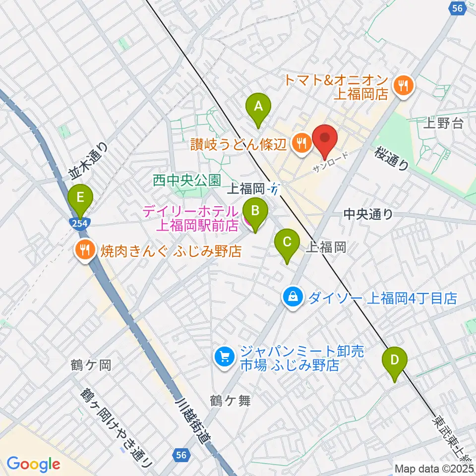 スカイワードミュージックスクール周辺のホテル一覧地図