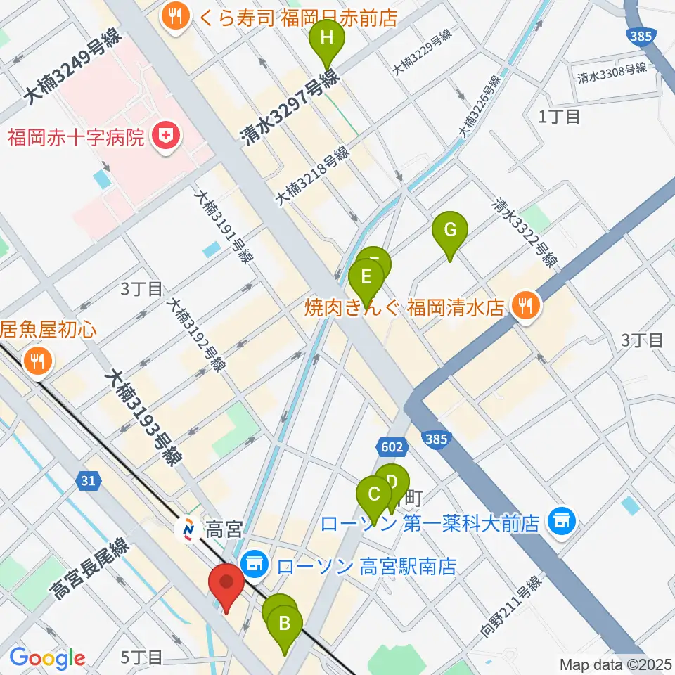 音楽教室lalamusica（ララムジカ）周辺のホテル一覧地図