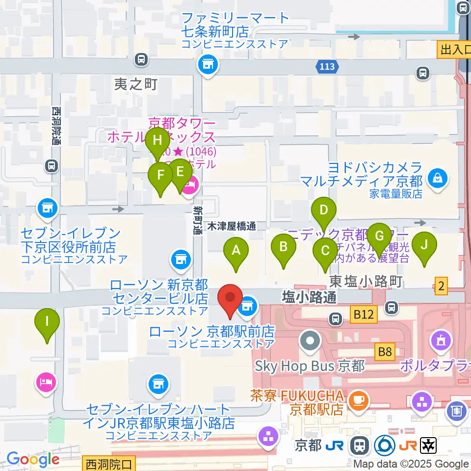 JEUGIAハーモニーステーション京都駅前周辺のホテル一覧地図