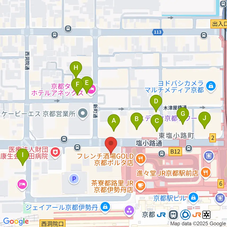 JEUGIAハーモニーステーション京都駅前周辺のホテル一覧地図