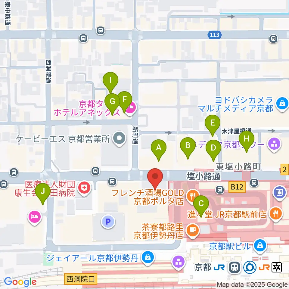 JEUGIAハーモニーステーション京都駅前周辺のホテル一覧地図