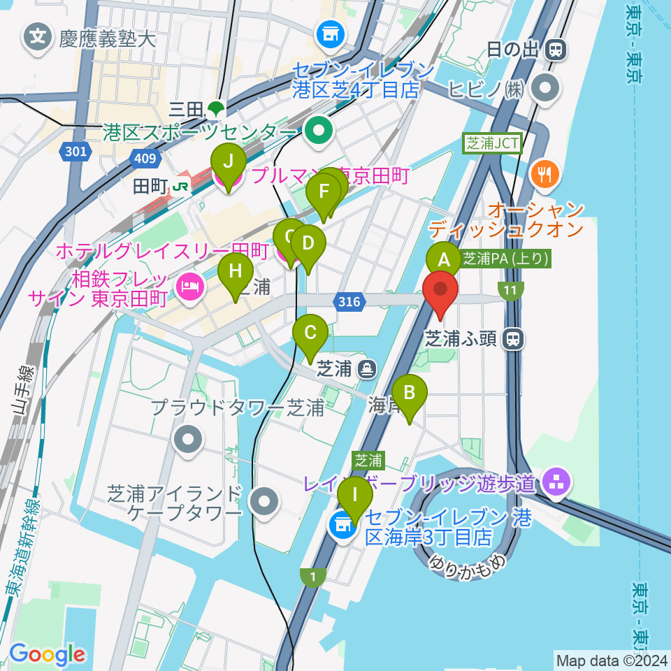 ピアノ運送株式会社周辺のホテル一覧地図