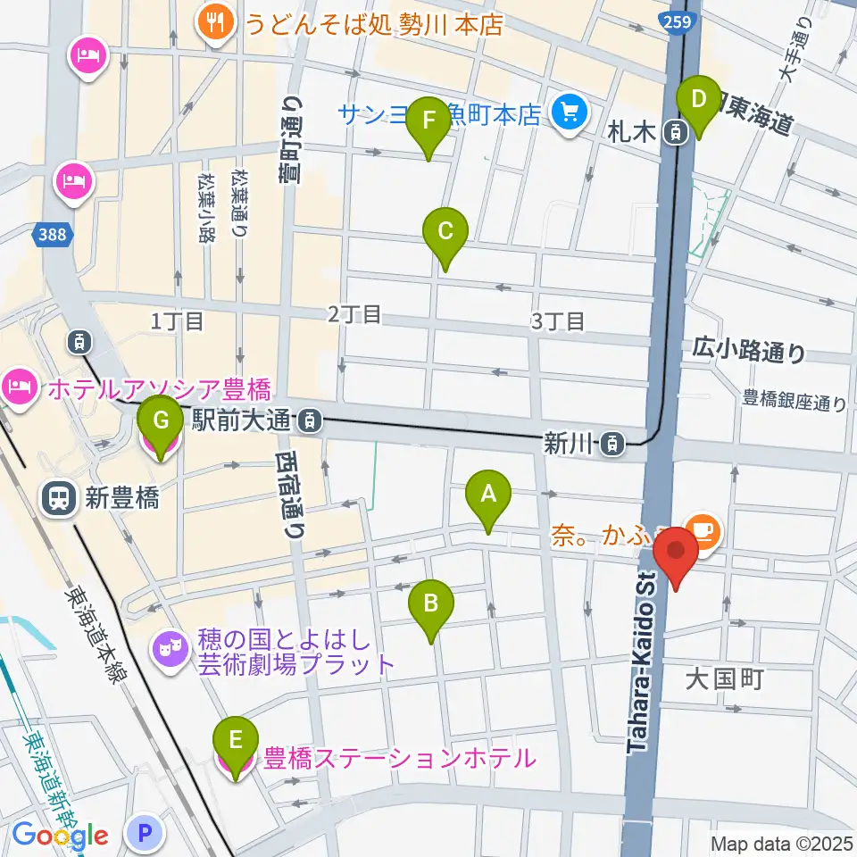 オリエント楽器 豊橋店周辺のホテル一覧地図