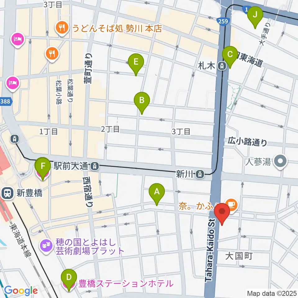 オリエント楽器 豊橋店周辺のホテル一覧地図