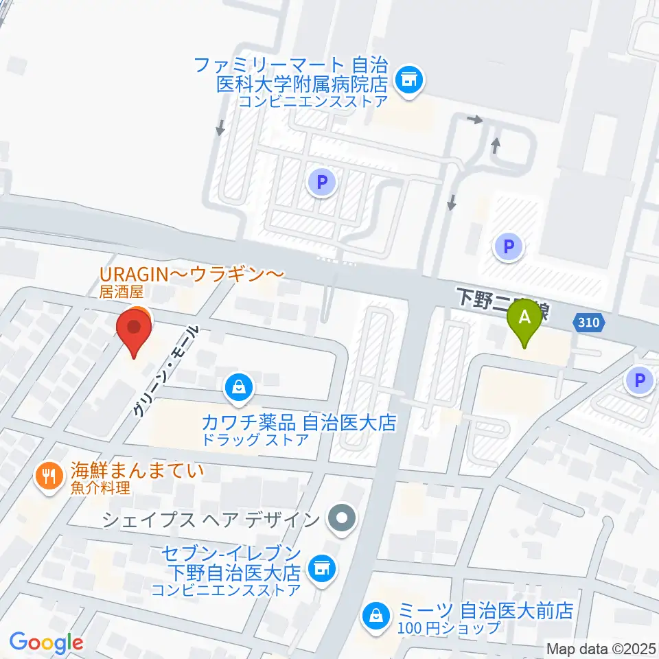自治医大センター ヤマハミュージック周辺のホテル一覧地図