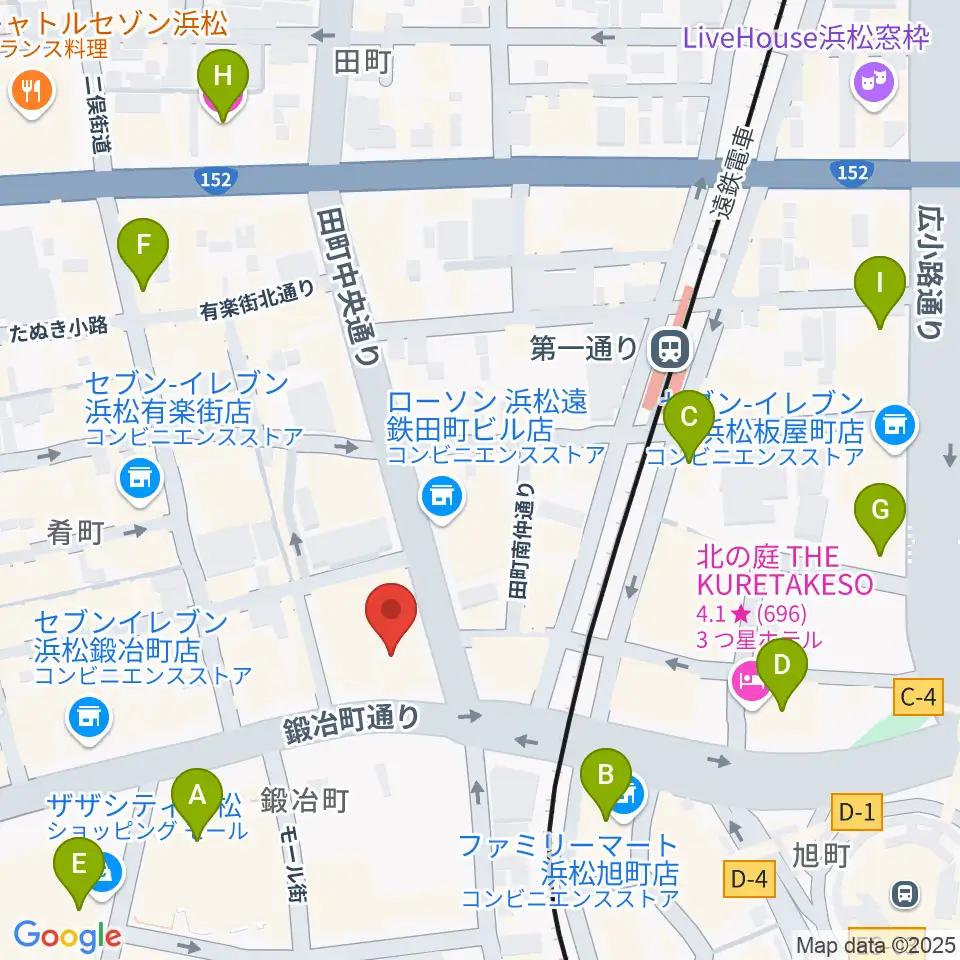 ヤマハミュージック 浜松店周辺のホテル一覧地図