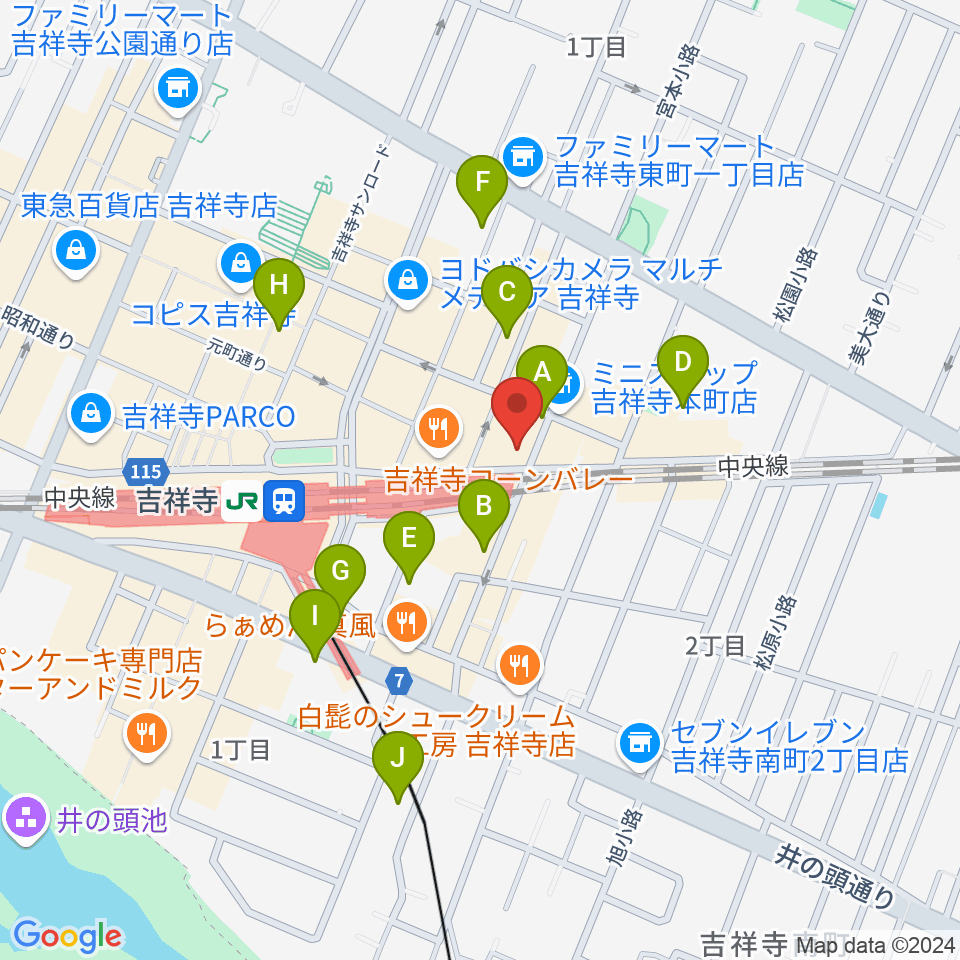 シャコンヌ東京吉祥寺店周辺のホテル一覧地図