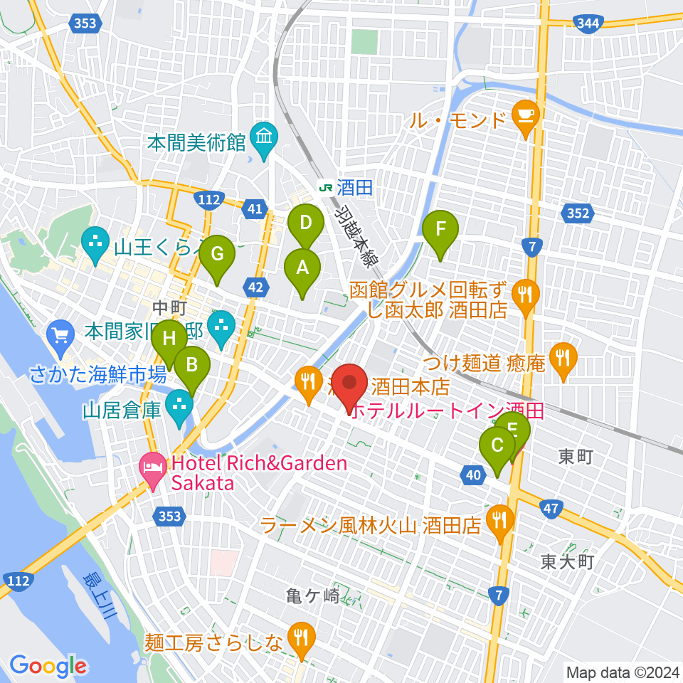 サトウピアノアカデミー周辺のホテル一覧地図