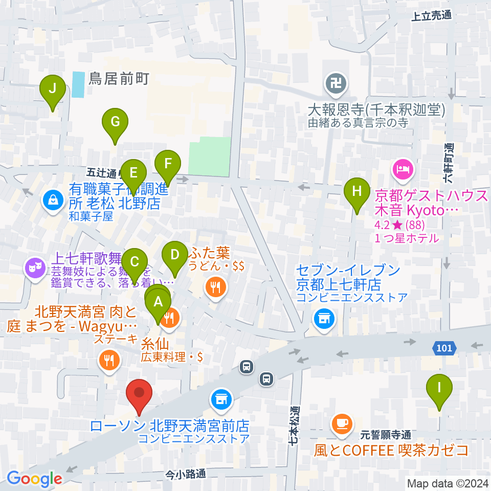 上手楽器周辺のホテル一覧地図