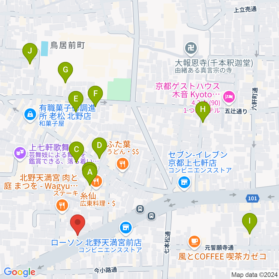 上手楽器周辺のホテル一覧地図