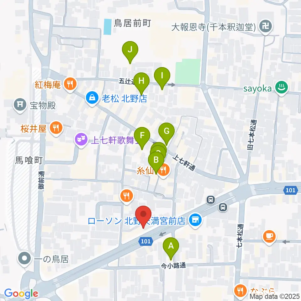 上手楽器周辺のホテル一覧地図