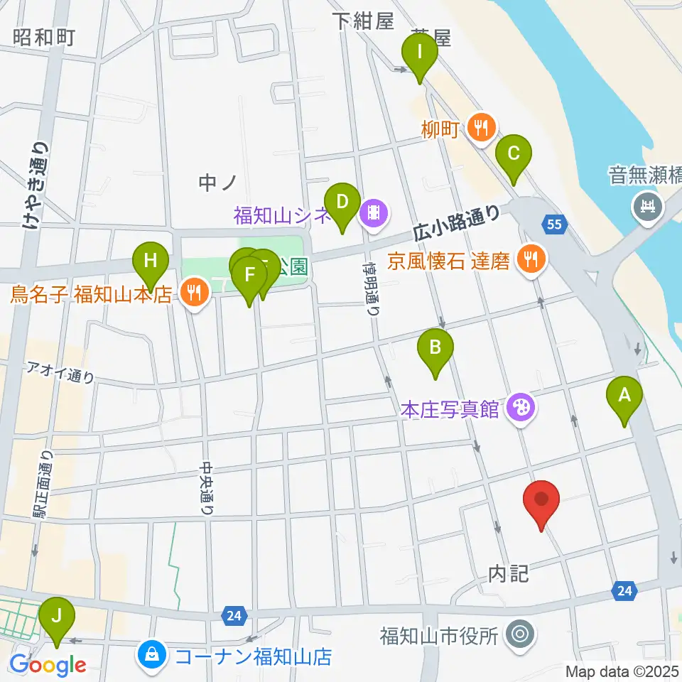三字屋楽器店周辺のホテル一覧地図
