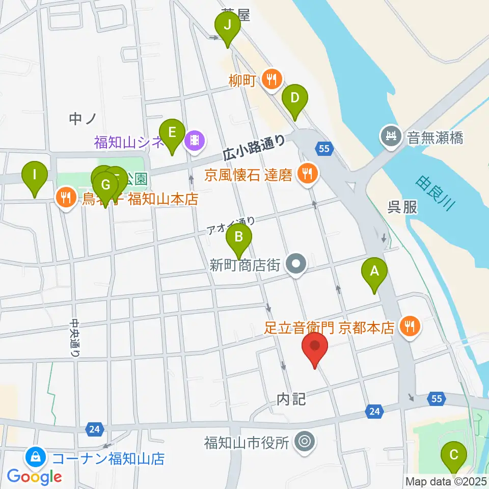 三字屋楽器店周辺のホテル一覧地図