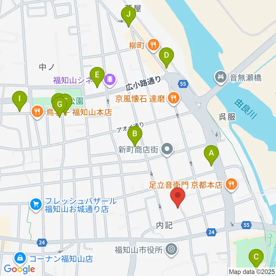 三字屋楽器店周辺のホテル一覧地図