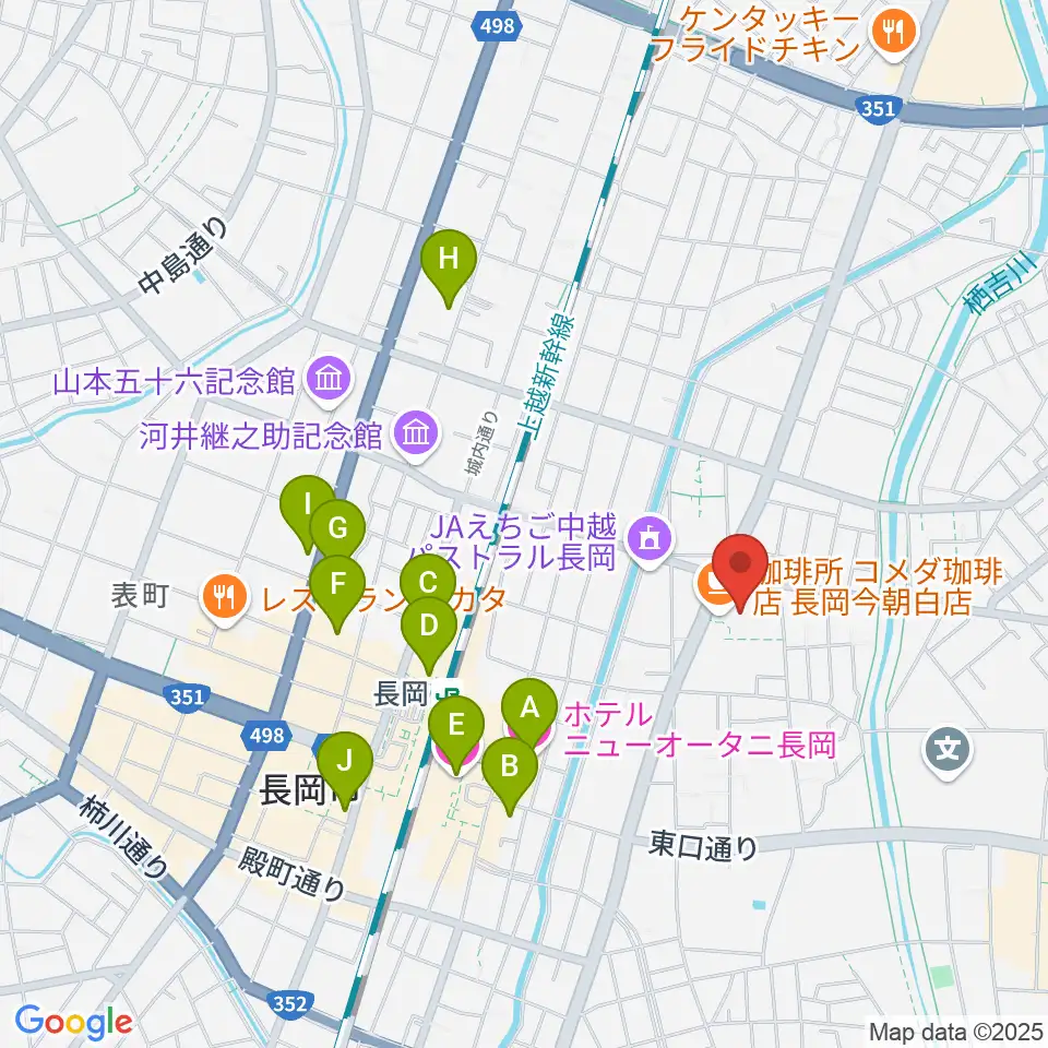 わたじん楽器 長岡店 周辺のホテル一覧地図