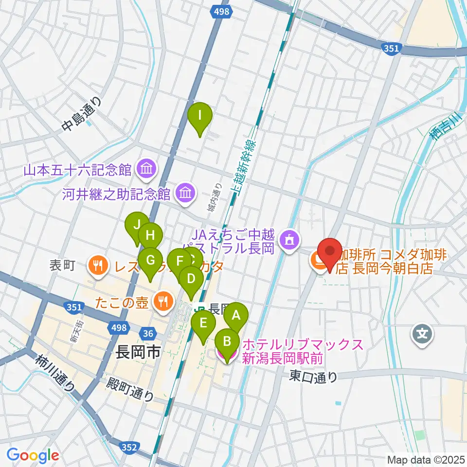 わたじん楽器 長岡店　周辺のホテル一覧地図