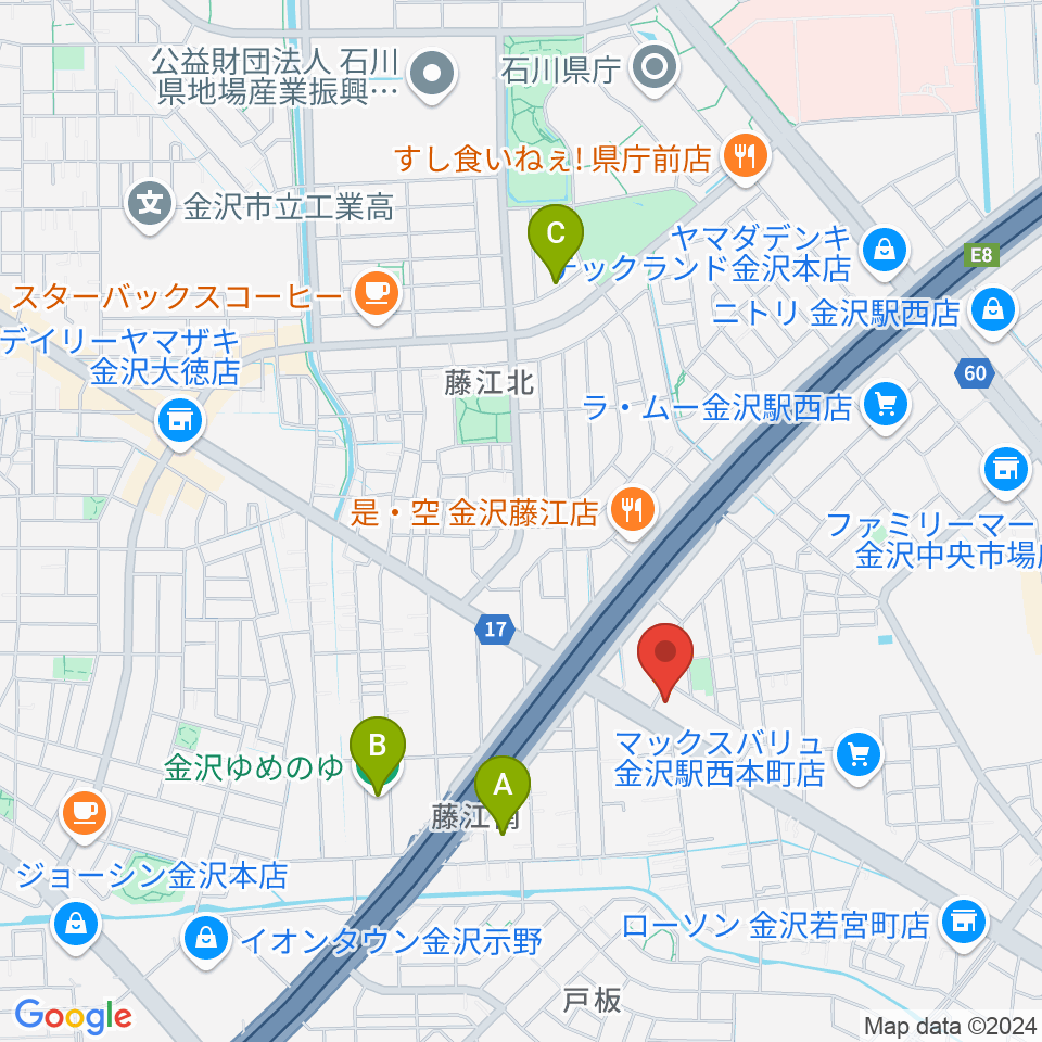 MPC 楽器センター金沢周辺のホテル一覧地図