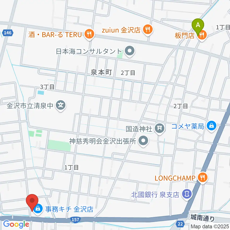 開進堂楽器 MPC金沢周辺のホテル一覧地図
