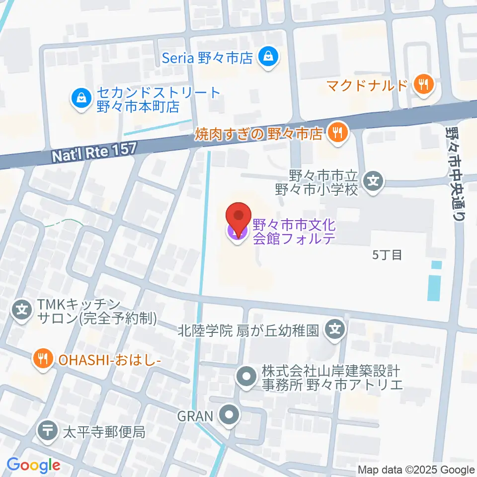 野々市市文化会館フォルテ周辺のホテル一覧地図