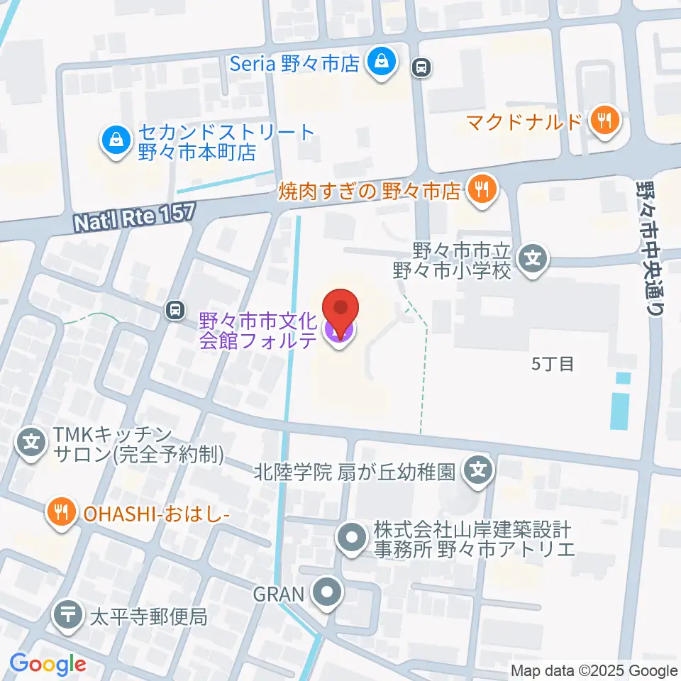 野々市市文化会館フォルテ周辺のホテル一覧地図