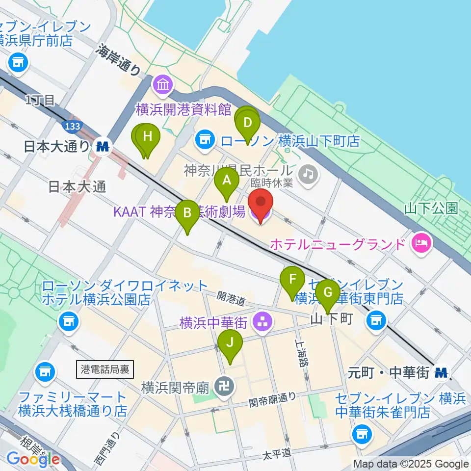 KAAT神奈川芸術劇場周辺のホテル一覧地図