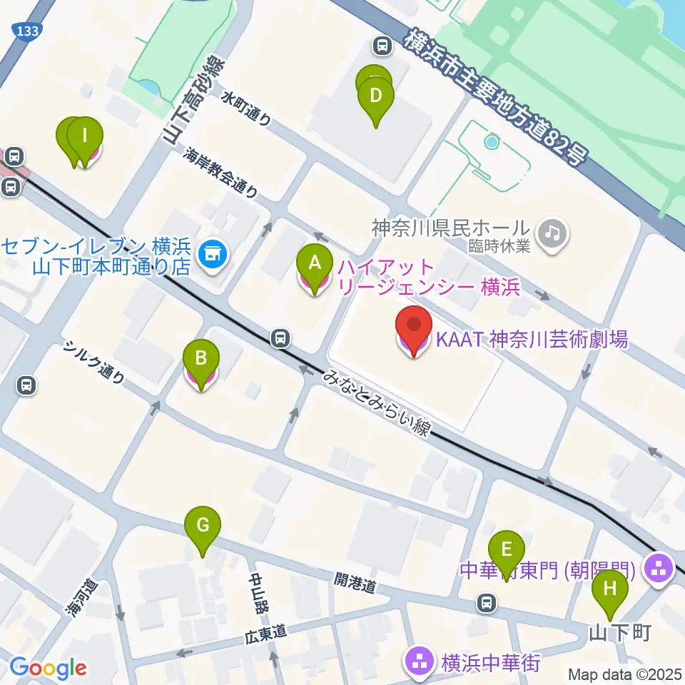 KAAT神奈川芸術劇場周辺のホテル一覧地図