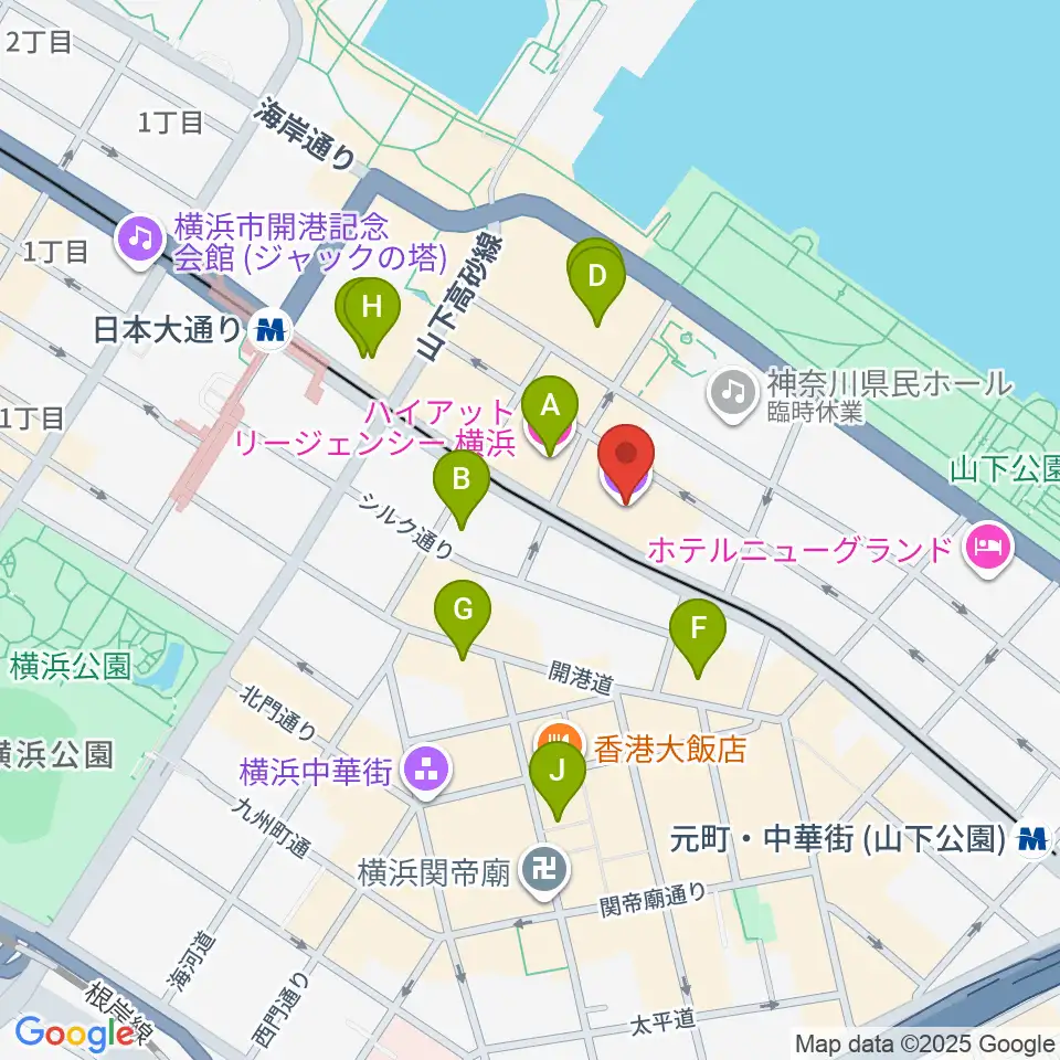 KAAT神奈川芸術劇場周辺のホテル一覧地図