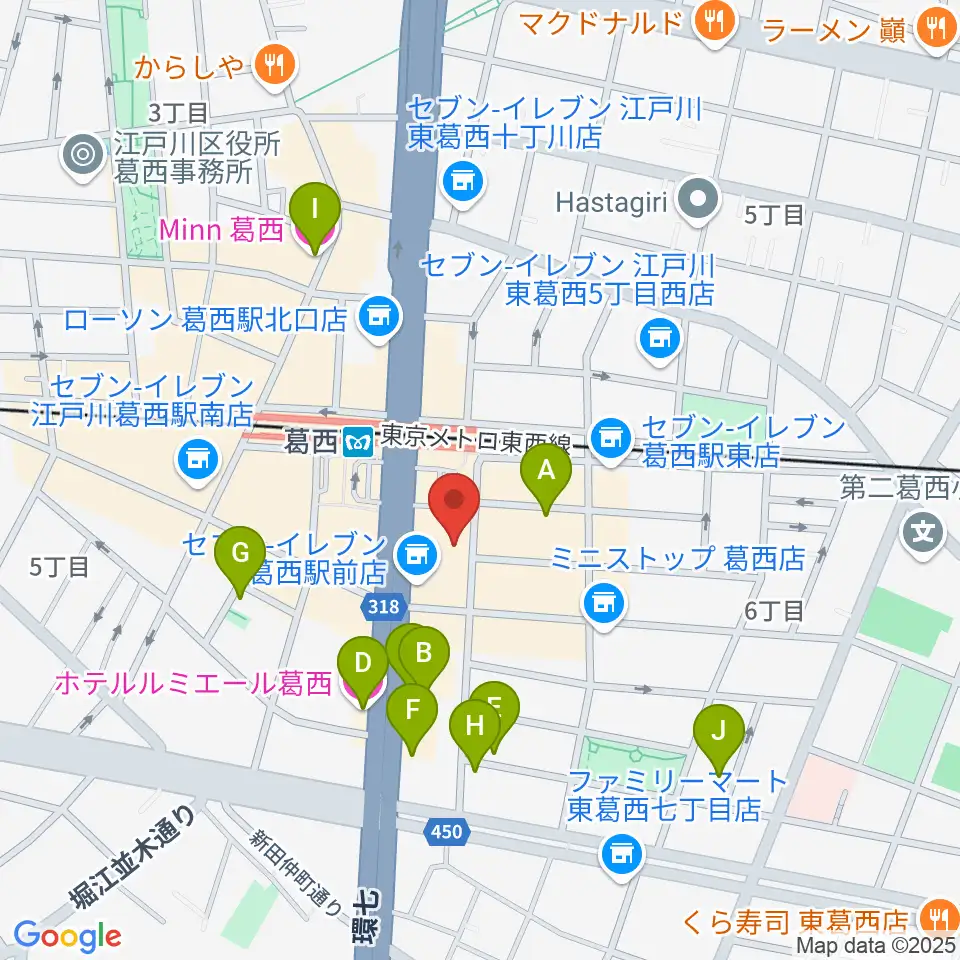 葛西Clioピアノ教室周辺のホテル一覧地図