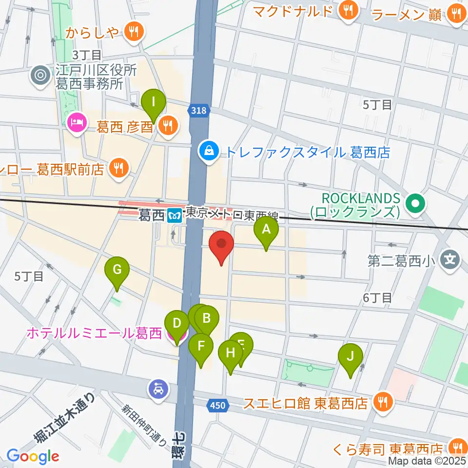 葛西Clioピアノ教室周辺のホテル一覧地図